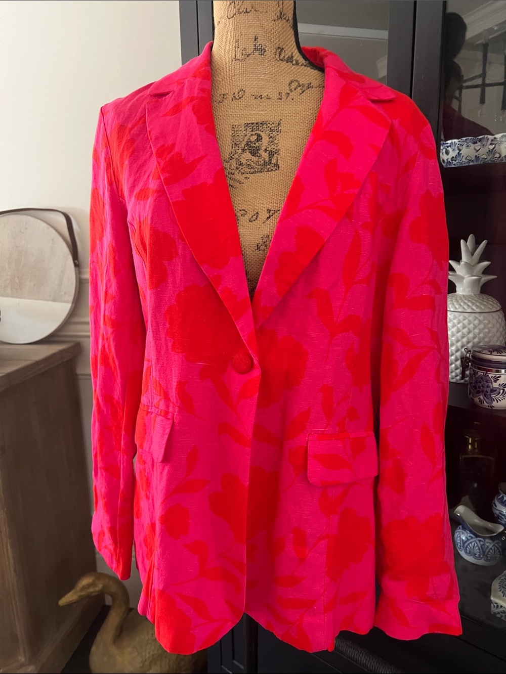 kate spade Pink and Red Floral Blazer Jacket